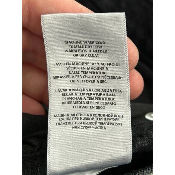 RE/DONE Womens 70s Stove Pipe Straight Leg Jeans Raw Hem Denim Black Size 29 NWT - Picture 7 of 12